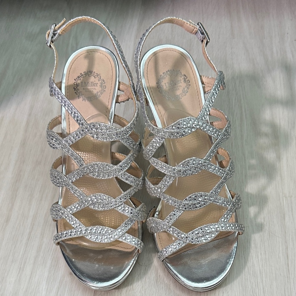 Silver Strappy Heels
